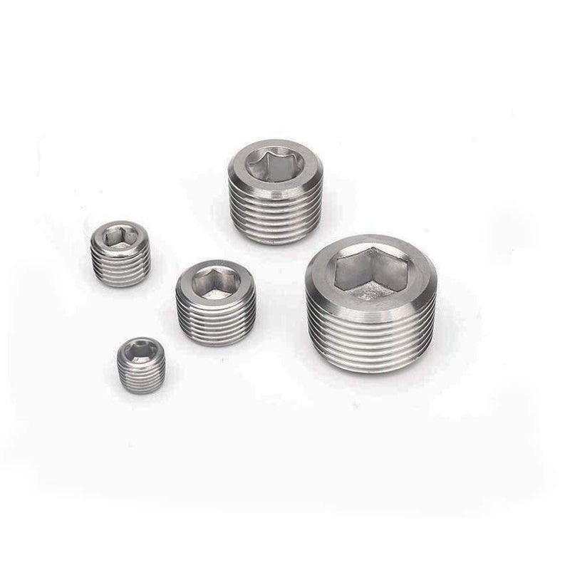 Yoebor Metalwork 304 Stainless Steel Pipe Fitting, Hex Countersunk Plug, 1/4" NPT Male (Pack of 5) - Image 4